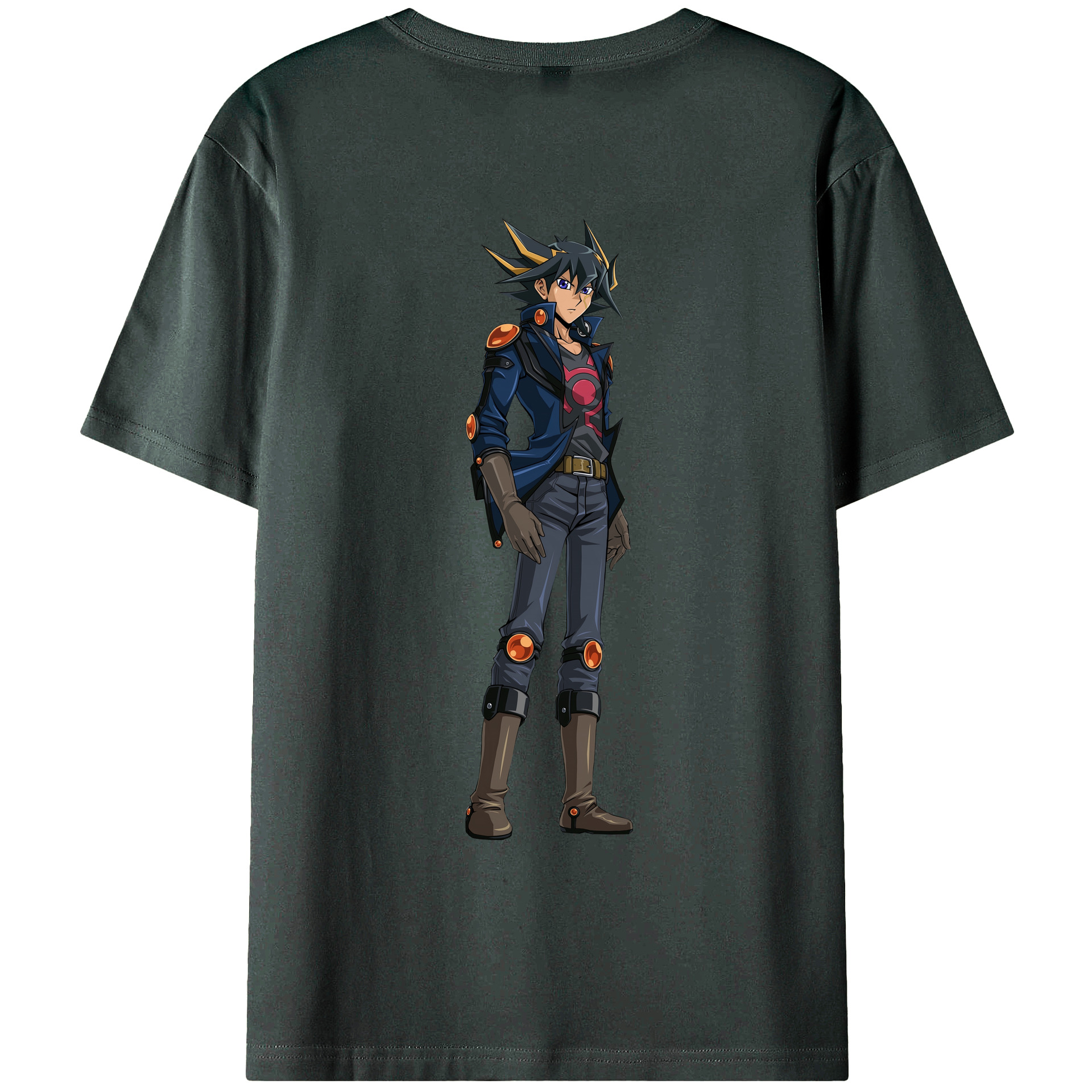 （画像用） 遊☆戯☆王 Yu-Gi-Oh! 綿100％ メンズ半袖Tシャツ（バックプリント） 通気性